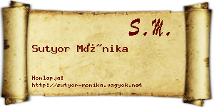 Sutyor Mónika névjegykártya