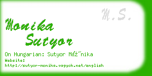monika sutyor business card